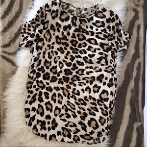Leopard print dress shirt